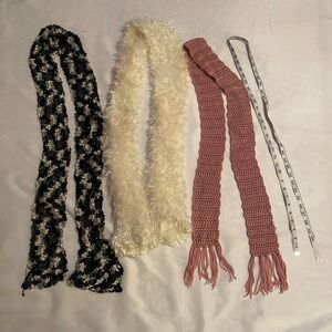 Elegant Women's Scarf Set - Black,‎ Cream, Dusty Rose/Pink, OS